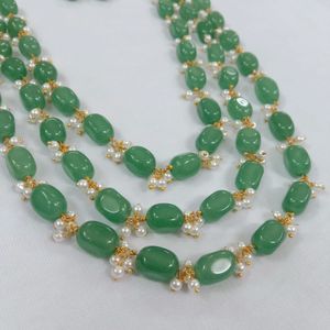 onex Green Stone Necklace with Earrings