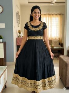 Elegant Black & Gold Ethnic Gown