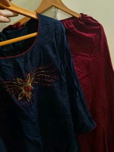 Elegant Blue top with Skirt Embellishments
