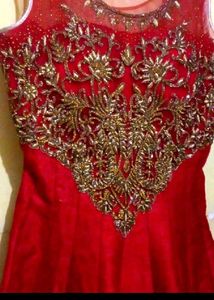 Red Embroidered Ethnic Gown