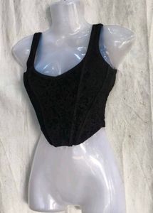 3729. Black Lace Corset Top
