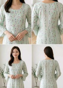 Printed Light Green Kurta