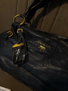 Prada Black Leather Hobo Bag