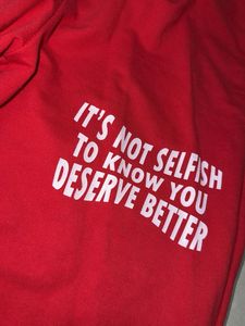 Red Joggers with Quote