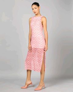 Semi-Sheer Split Dress