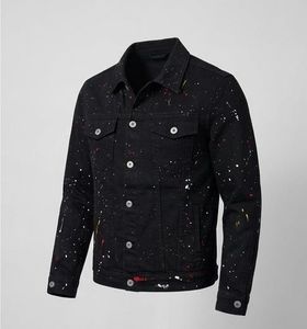 Nuon by Westside Black Denim Jacket with Paint Spl