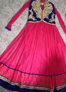 Girls Pink Kurta Set with Embellished Jacket