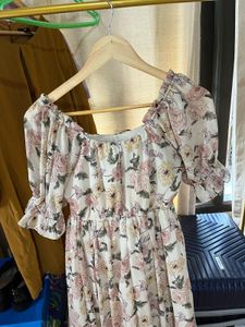Floral Midi Dress with Vest