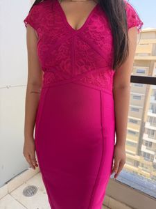Elegant Pink Lace Dress