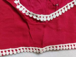Floral Chiffon Saree with Red Blouse