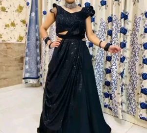 Western lahnga Choli With Attached Dupatta