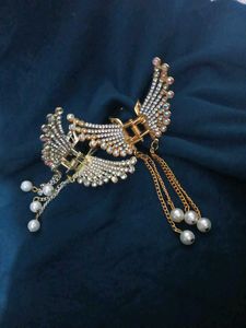 Sparkling Crystal( Hair Claw Clip with Pearls-2)