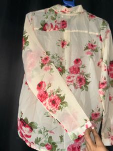 Floral Print Sheer Blouse