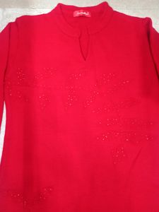 Woolen Kurti Red