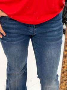 Flared Blue Denim Jeans