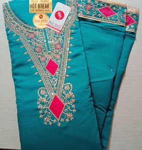 Heavy Embroidery Work unstitched Suit