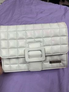 White Quilted Clutch Bag