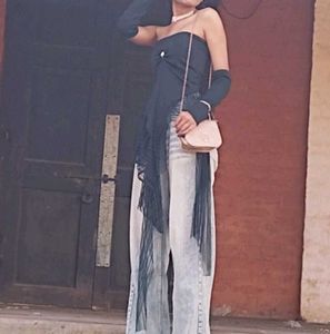 Unique y2k Strapless Top