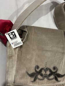 Velvet Crossbody Bag with Embroidery