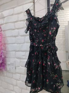 Princess flaps Black Mini Dress