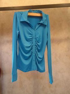 Cover Story Blue Fitted Top (S)