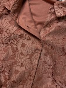 Pink Lace Button-Down Shirt