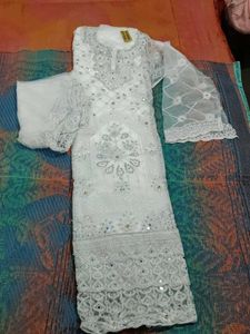 Elegant White Kurta Set with Dupatta