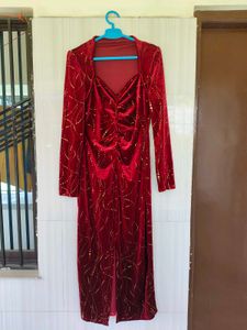 Elegant Red Sequin Gown