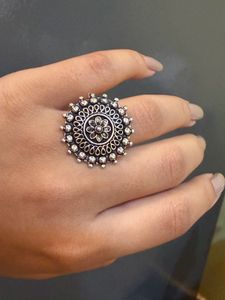 Oxidized Silver Statement Ring