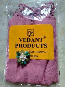 Brand New Elegant Pink Scarf with Brooch