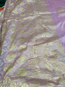 Beautiful Lilac Saree with Gold Brocade