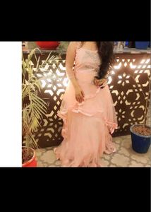 Beautiful Peach Layered Gown