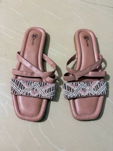 Stylish Beaded Flat Sandals