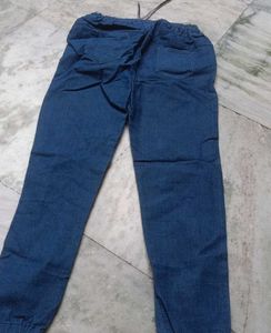 Distressed Denim Joggers