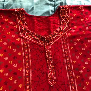 🍂 Comfortable Red Nightwear with Dancer Print 🍂