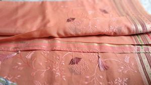 💃💃New Elegant Embroidered Peach Saree