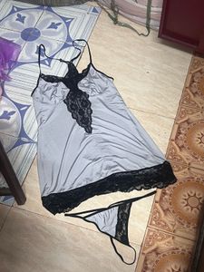Negotiable, 3XL Plus Size Satin Lace Babydoll