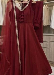 Elegant Maroon Kurta Set with Dupatta