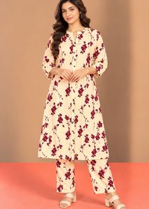Floral Print Kurta with Pants Set