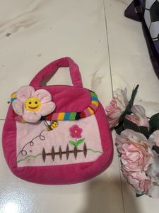 Cute Pink Plush Kids Handbag