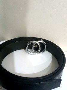Chic Black Belt with Double Ring Buckle🖤