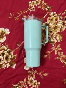 Mint Green Tumbler with Lid and Straw