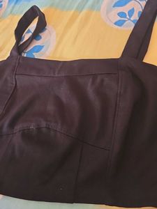 Black Sleeveless Corset Crop Top