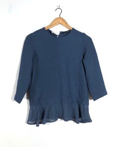 Zara Navy Blue Casual Top(Women’s)