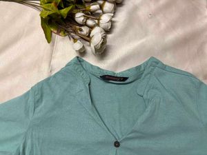Mint Green V-Neck Top