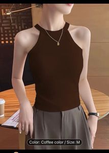 Imported Brown Halter Tank Top - Size M