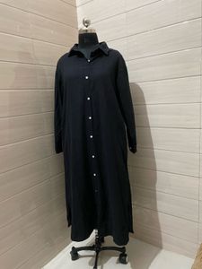 Elegant Black Button-Down Midi Dress