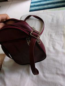 Burgundy Eiffel Tower Crossbody Bag