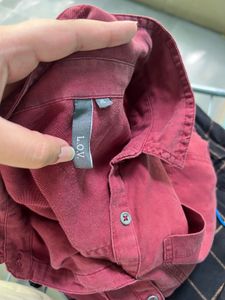Maroon Button-Up Shirt