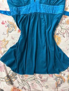y2k teal halter neck top